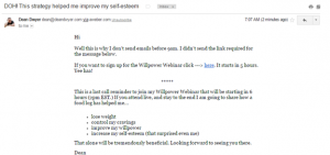Email screenshot example